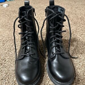 Time and Tru Black Combat Boots